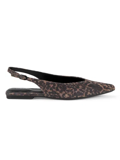 CALVIN KLEIN WOMEN'S GALIANA 10MM LEOPARD-PRINT SLINGBACK PUMPS