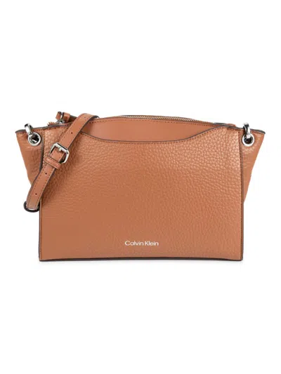 Calvin Klein Garnet Crossbody With Adjustable Strap In Caramel