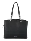 Calvin Klein Garnet Triple Compartment Tote In Black