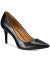 Calvin Klein Gayle Pointed Toe Pump In Black Leather