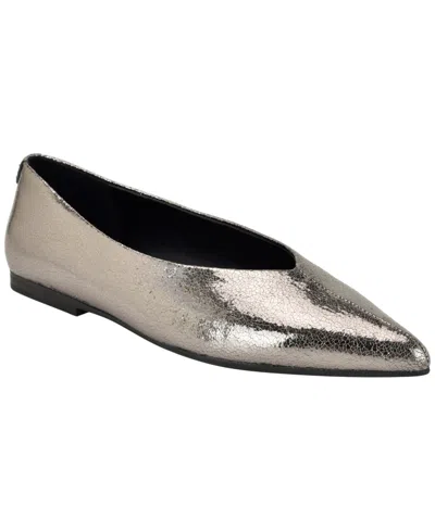 Calvin Klein Women's Gemeen Pointed Toe Dress Flats In Silver
