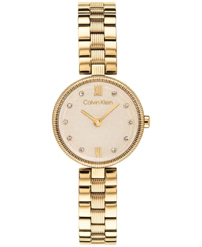 Calvin Klein Women's Gleam Gold-tone Stainless Steel Bracelet Watch 24mm