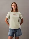 Calvin Klein Women's Glitter Logo Classic T-shirt In Swamp