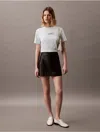 Calvin Klein Women's Glitter Logo Classic T-shirt In Whispering Blue