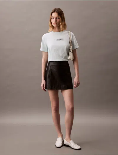 Calvin Klein Women's Glitter Logo Classic T-shirt In Whispering Blue
