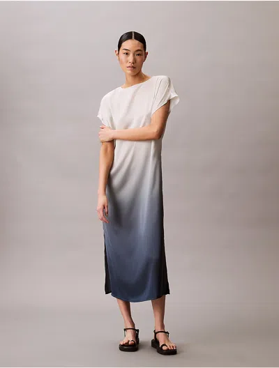 Calvin Klein Women's Gradient Satin Midi Dress