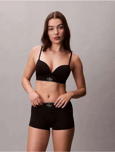 Calvin Klein Women's Graphic Monogram Microfiber Stretch High Waist Bikini In Black