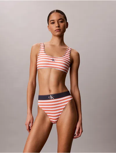 Calvin Klein Women's Graphic Monogram Swim Bralette In Multi