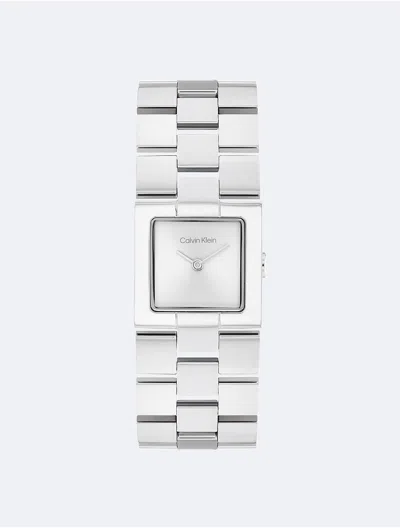 Calvin Klein Women's Grid Link Bracelet Watch In Silver