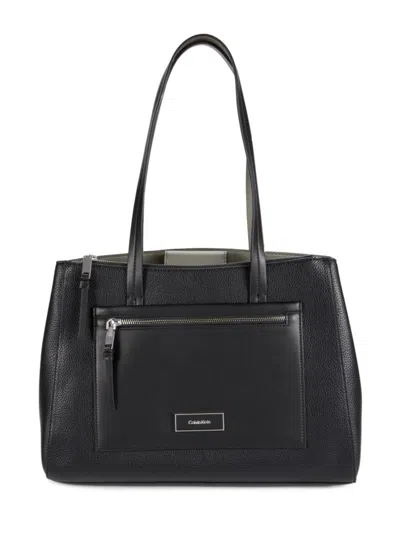 Calvin Klein Women's Hadley Logo Tote In Black Silver