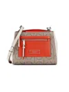 Calvin Klein Hadley Signature Colorblocked Adjustable Crossbody In Almond Taupe