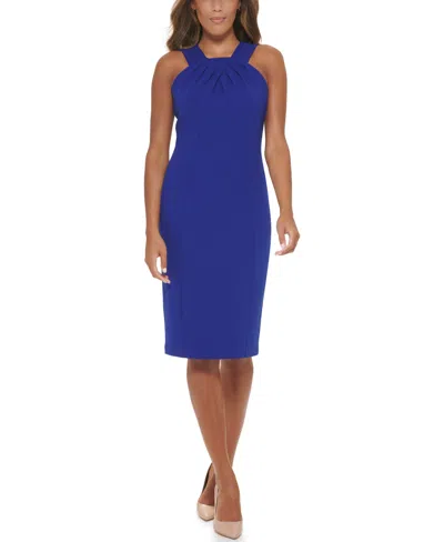 Calvin Klein Women's Halter Neck Midi Dress In Blue