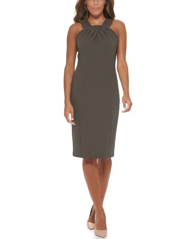 Calvin Klein Women's Halter Neck Midi Dress In Green
