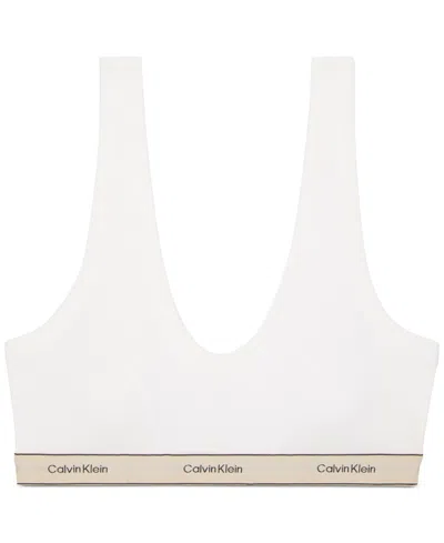 Calvin Klein Women's Heritage Cotton Lightly Lined Bralette Qf8594 In Gray