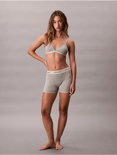 Calvin Klein Women's Heritage Cotton Stretch Boxer Brief In Gray
