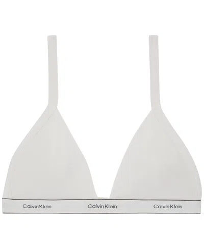 Calvin Klein Women's Heritage Cotton Unlined Triangle Bra Qf8369 In White