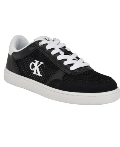 Calvin Klein Women's Heyra Logo Low Profile Sneakers In Black