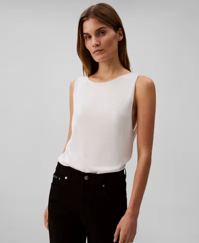 Calvin Klein Women's High-neck Sleeveless Tank Top In Turtledove