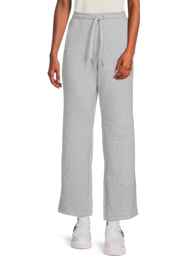 Calvin Klein Women's High Rise Cotton Blend Pants In Pearl Heather Grey