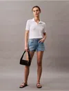 Calvin Klein Women's High Rise Denim Mini Shorts In Cool Water