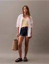 Calvin Klein Women's High Rise Denim Mini Shorts In Hampton