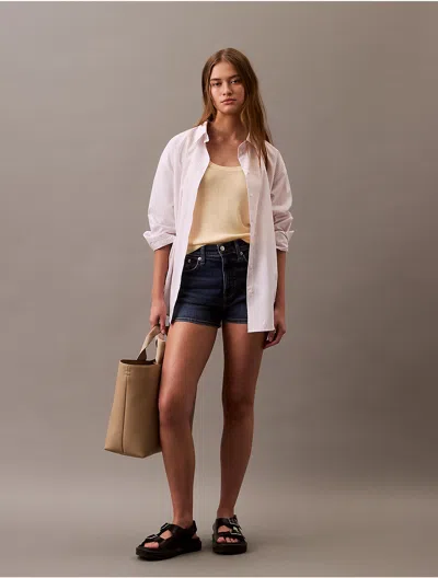 Calvin Klein Women's High Rise Denim Mini Shorts In Hampton