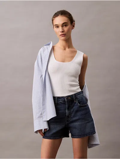 Calvin Klein Women's High Rise Denim Shorts In Dark Yukon