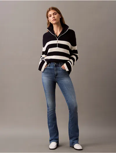 Calvin Klein Women's High Rise Flared Jeans In Blue Bath