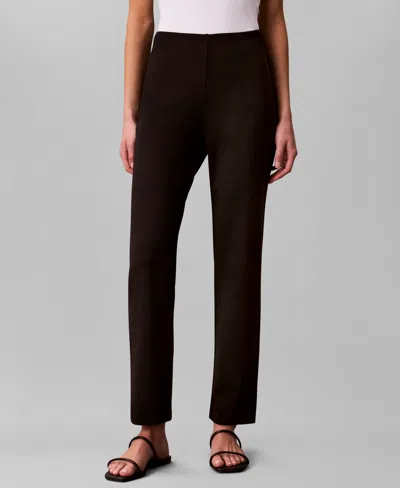 Calvin Klein Women's High Rise Pull-on Pants In Black