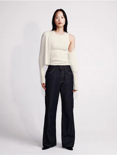 Calvin Klein Women's High Rise Wide Leg Jeans In Rinse