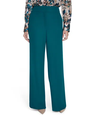 Calvin Klein Women's High-rise Wide-leg Pants In Green