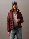 Calvin Klein Women's High Shine Lightweight Puffer Jacket In Rusted Root