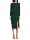 Calvin Klein Women's High-slit Twist-front Midi-dress In Green