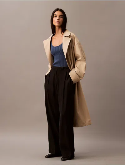 Calvin Klein Women's High Waist Tailored Pants In Black Archroma