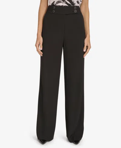 Calvin Klein Women's High Waist Wide-leg Pants In Black