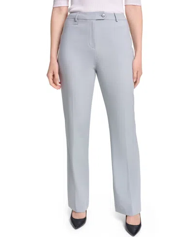 Calvin Klein Women's High-rise Straight-leg Modern Fit Pants In Gray