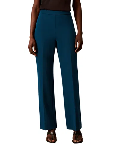 Calvin Klein Women's High-waisted Pull-on Bootcut Pants In Estate Blue