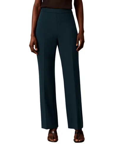 Calvin Klein Women's High-waisted Pull-on Bootcut Pants In Blue
