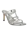Calvin Klein Women's Hiledy Caged Slip-on Stiletto Sandals In Silver