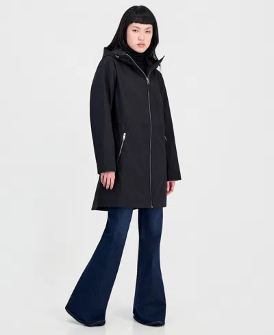 Calvin Klein Women's Hooded Anorak Long-sleeve Coat, Created For Macy's In Black