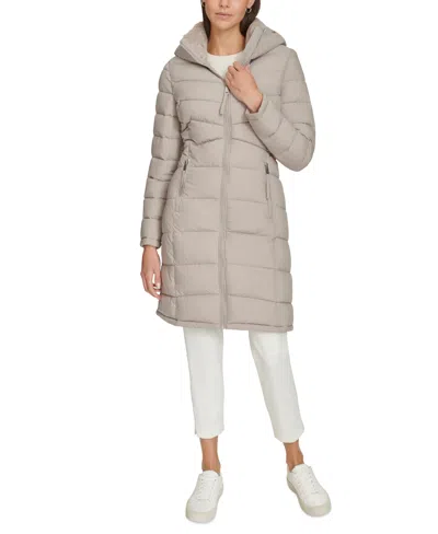 Calvin Klein Women's Hooded Puffer Coat In Atmosphere