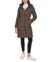 Calvin Klein Women's Hooded Puffer Coat In Mulch