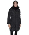 Calvin Klein Women's Hooded Stand Collar Puffer Coat In Black