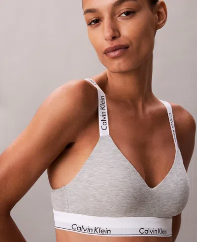 Calvin Klein Women's Icon Cotton Lightly Lined Full Coverage Bralette Qf8504 In Black