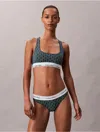 Calvin Klein Women's Icon Cotton Modal Thong In Green
