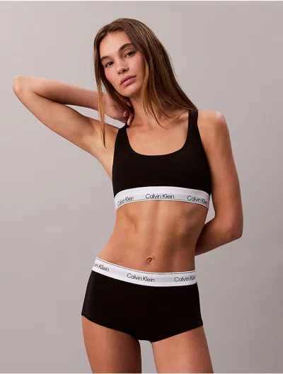 Calvin Klein Women's Icon Cotton Modal Boyshort In Black