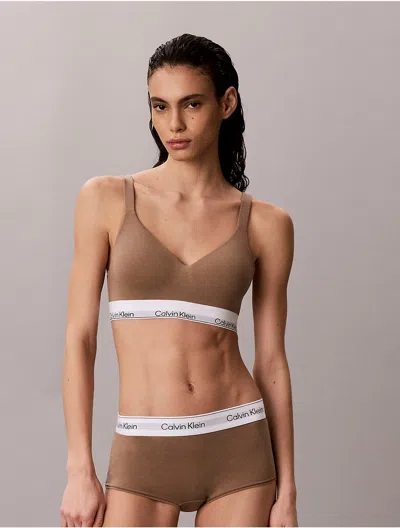 Calvin Klein Women's Icon Cotton Modal Boyshort In Brown