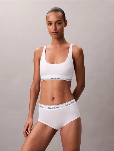 Calvin Klein Women's Icon Cotton Modal Boyshort In White