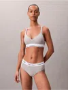 Calvin Klein Maternity Modern Cotton Nursing Scoop Logo Tape Bralet In Gray