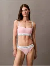Calvin Klein Women's Icon Cotton Modal Lightly Lined Bandeau Bra In Buff Pink